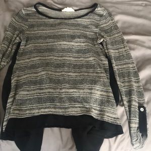 Flyaway back stripe sweater